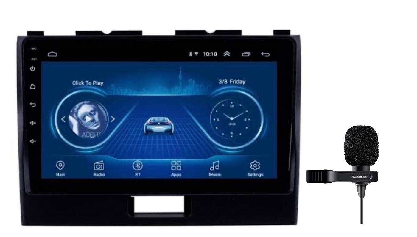 Hamaan Suzuki Wagon R 9" Full HD Double Din Player Android 10 Car Stereo MP5 Multimedia Player with 2GB RAM/ 16GB ROM/WiFi/GPS/Steering Wheel Connectivity- Supports iOS/Android (Old Wagon R (2011-18))