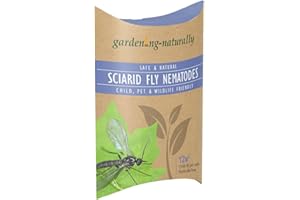 GARDENING NATURALLY Sciarid Fly Nematodes Fungus Gnat Compost Fly Organic Natural Killer Treatment Treats 12.sqm