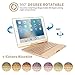 Price comparison product image 2017/2018 New iPad Keyboard Case 9.7 inch,Miya 360 Rotating Stand iPad Keyboard Case with 7 Colors Backlit Bluetooth Wireless Keyboard Portable Laptop Ultra Slim Smart Stand Keyboard Protective Cover for iPad 9.7 2017/2018- Gold