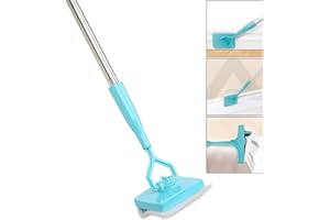 Buding Broom Brush Cleaning Mop, Collapsible Baseboard Cleaner Glide Dust Extendable Cleaning Skirting Boards Telescopic Pole Microfiber Cleaner Wash Cleaning Supplies