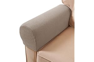 SKYBOOK Sxspace Sofa Armrest Protectors for Armchairs, Sofas, Non-Slip Armchair, 2PCS/Set Fleece Premium Armrest Covers Stretchy Chair Sofa Couch Arm Protector Stretch Fit (Sand)