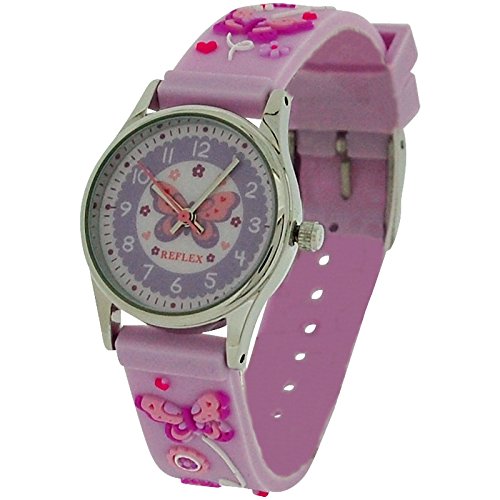 Reflex Zeitlern Mdchenuhr lila 3D Schmetterling Silikonarmband REFK00012 Reflex Zeitlern Mdchenuhr lila 3D Schmetterling Silikonarmband REFK00012