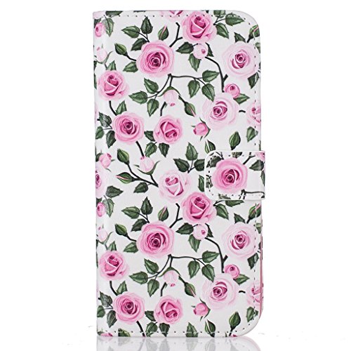 Samsung Galaxy A3 2016 Model/A310 Hülle [Bildschirmschutz aus gehärtetem Glas], Grandoin Retro Leder Foliant Stoßabfangende Hülle, exzellente Qualität buntes elegantes Muster Design Premium PU Verschluss genaue Passform Riemen-Leder Geldbörse schützende Schnapp-Hüllen-Abdeckung für Samsung Galaxy A3 2016 Model/A310 mit [Kreditkarten Einschub] Ständer Funktion