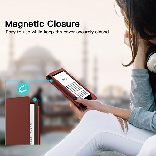 MoKo Kindle Paperwhite Hülle – Kunstleder Tasche Schutzhülle Smart Cover mit Auto Sleep / Wake Funktion für Alle Kindle Paperwhite (2016 / 2015 / 2013 / 2012 Modell mit 6 Zoll Display), Kaffee - 5
