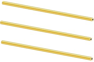 LAVMHAB Round Brass Tube 3mm OD x 0.75mm Wall Thickness x 200mm Length, Seamless Round Brass Pipes Tubing for DIY Craft (3 Pcs)