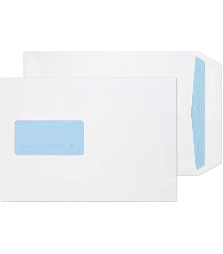 100 St. C5 Versandtaschen Weiß, 229x162 Mm – Haftklebend, Ohne Fenster, Für DIN A5 Dokumente