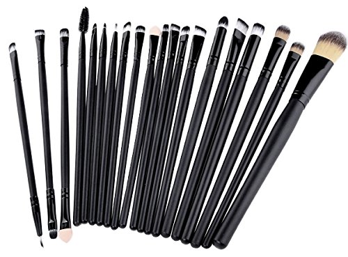 Ama-ZODE New Makeup 20pcs Brushes Set Soft Powder Foundation Eyeshadow Eyeliner Lip Brush (Black)