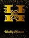 Produktbild Halo Weekly Planner: 2 Year Personalized Letter H Appointment Book | January 2019 - December 2020 | Black Gold Cover Writing Notebook & Diary | ... | Plan Days, Set Goals & Get Stuff Done