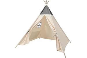 Lifemaison Tipizelt Spielzelt Zelt für Kinder mit Fenster Spielhaus Kinderzelt Indianer,Kids Tipi Zelt für Kinder,Tippi Kinderzelt für Outdoor und Indoor,Tragbares Spielzelt mit Aufbewahrungstaschen