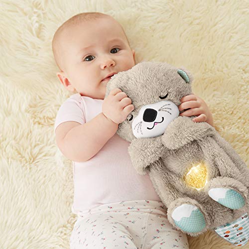 Fisher-Price Ma Loutre Calins Bonne Nuit peluche bébé appaisante avec battements de cœur, bruits de respiration et lumière, dès la naissance, FXC66 – Image 3