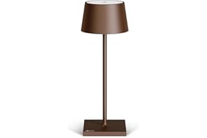 MADRIGAL Stilosa Mini - Lámpara LED recargable USB de Mesa Regulable - Larga duración - Luz regulable (Dimmer) con un toque - Casa y restaurante - Protección IP54 Uso Interno y Externo - Bronce