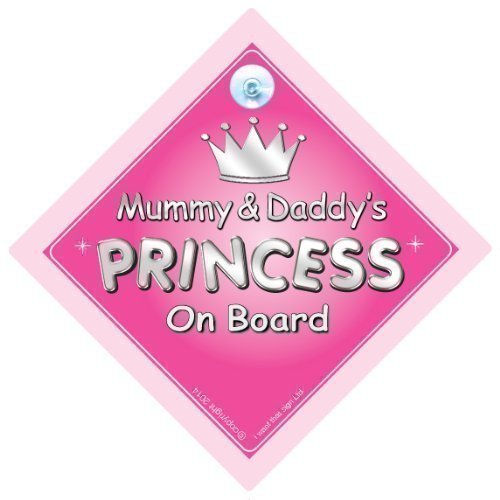 Mummy & Daddy's Princess On Board Car Sign, Princess On Board, Princess Car Sign, Mother, Mum, Dad, Father, Car Sign, Baby On Board Sign,Baby on board, Novelty Car Sign, Baby Car Sign (731)