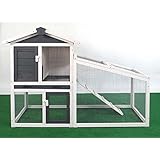 Kleintierstall Lodi grau/weiß