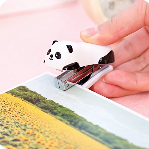 Stonges Lindo Panda Mini Grapadora de escritorio y engrapadora de mano Grapadora de oficina   casa  6   2 5CM 