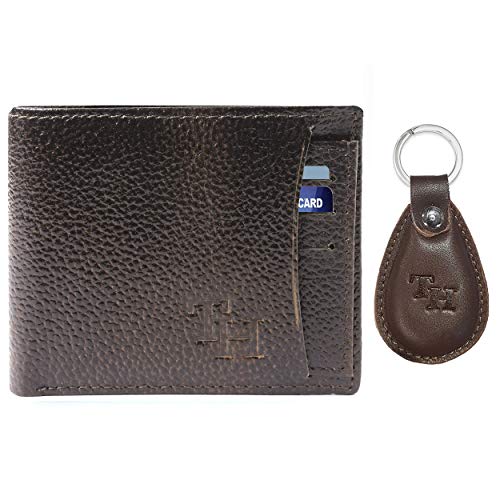Tanned Hides - Genuine Leather Designer Wallet with Attractive Leather Key Chain - Export Quality - Special Price ONLY On Amazon