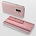 Produktbild HUDDU Schutzhülle für Samsung Galaxy S9 Plus Spiegel Hülle Rosegold Flip Ledertasche im Bookstyle Slim Handyhülle Leder Tasche Clear Wallet Case Cover Build-in Stand Brieftasche Etui Handytaschen Überzug Mirror Hardcase für Samsung Galaxy S9 Plus Klapphülle