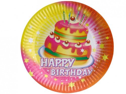 Preisvergleich Produktbild Pappteller 23cm Happy Birthday
