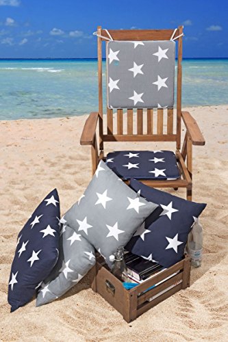 Sun Garden Dekokissen Vanessa – Sterne grau/weiß, 40 x 60 cm (Zierkissen, Sofakissen, Wohnzimmerkissen) - 2