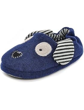 ESTAMICO Kleinkind Jungen Gummisohlen Rutschfeste Winter Hündchen Hausschuhe