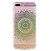 Produktbild MUTOUREN iPhone 7 Plus TPU Hülle Schutzhülle Crystal Case Durchsichtig Klar Silikon Transparent Ultradünne Weich Gel Hinten Rückdeckel Kratzfeste Federung Etui Bumper-Mandala Grün