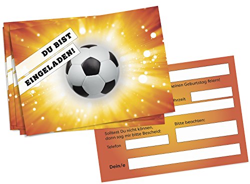 16 Einladungskarten zum Kindergeburtstag – Motto Fussball Einladung – für Kinder, Jungen, Party, Feier, Jungs, Geburtstagseinladungen im Set - 3