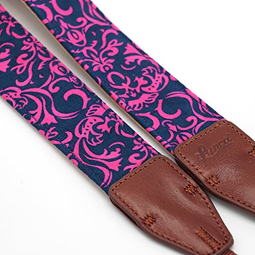  ARA Sangle pour appareil photo    arabesques fuchia et bleue bandouli  re Courroie de cou dragonne r  glable en n  opr  ne pour DSLR Canon FUJI Fujifilm Leica Nikon Pentax Olympus Sony Panasonic Pentax Samsung Sigma - ADAPTOUT MARQUE FRAN  AISE