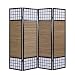 Produktbild Homestyle4u 89, Paravent Raumteiler 4 teilig, Faltbar Blickdicht, Holz Bambus Reispapier, Braun