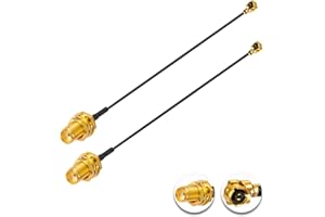 Vecys 2PCS U.F.L1 a SMA Hembra Cable Coaxial de Baja Pérdida 2" /5CM U.F.L1 1.13mm Mini-Coaxial Pigtail Cable para Routers Inalámbricos Mini PCIE Tarjetas de Red PCI Wi-Fi WAN Repetidor