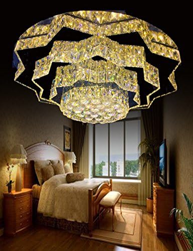 Crystal Ceiling Lights 31.5" Transparent Ball Warm(3000k) White(6000k) With Remote Control Contemporary Art Style For Bedroom Living Room Ceiling Fixture Easy Assemble