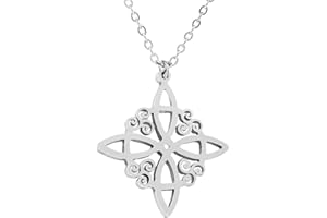 Only faith Collar Para mujer Nudo de Bruja Acero Inoxidable colgantes amuletos Celta trisquel Sello del arcángel. Talismán protección, Geometría sagrada, Metatrón