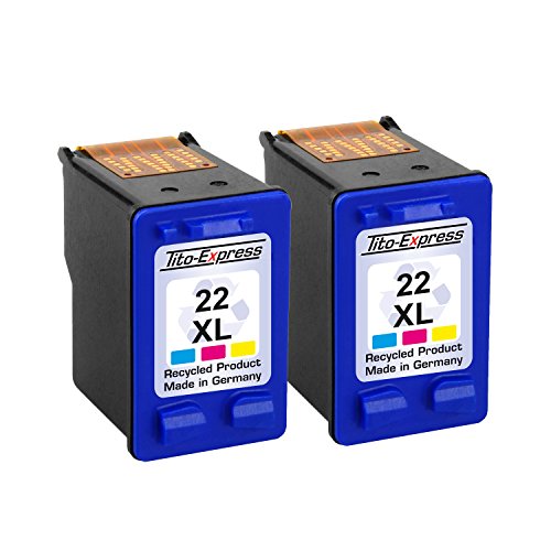 PlatinumSerie® 2x Druckerpatrone für HP-22 XL Color Deskjet D1560 Officejet 5600 5605 5605Z 5610 - 2