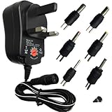 12W Universal Adapter AC to DC Multi Voltage 3V 4.5V 5V 6V 7.5V 9V 12V Switching Power Supply for Household Electronics Routers Speakers CCTV Cameras TV box Smart Phone USB Charging Devices (MAX 1200mA)