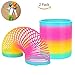 Produktbild YoungRich 2 Pack Spirale Spielzeug Springs Magic Rainbow Farbigen Frühling Elastischen Kreis Spielzeug Klassische Kindheit Slinky Farbverlauf Regenbogenspirale Springspirale für Kinder 10cm Durchmesser