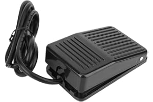 KIMISS Przełącznik Nożny Sieciowy pedał Nożny do Tatuażu Czarny Tfs 01 250Vac 10A Antypoślizgowy Chwilowy Kontroler Nożny Przełącznik Sterowania Pedałem Czarny (2M) (Długość linki 1 metr)