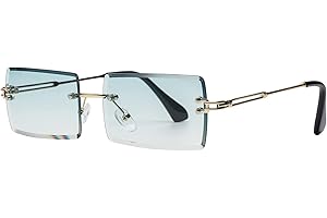 tigratigro Occhiali da sole per donna, moda antiriflesso rettangolari senza montatura Occhiali da sole quadrati