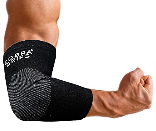 Bamboo Elbow Sleeve Recovery Compression Support for Workouts Weightlifting Arthritis, Tendonitis Tennis and Golfer's Elbow Compression Sleeves (Small, Black)
