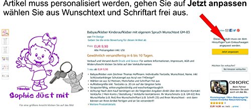 Babyaufkleber Kinderaufkleber mit eigenem Spruch Wunschtext GM-80 - 7
