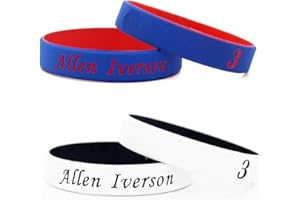 Lorh's store Basket-Ball Star Signature Double Couleur Fans Bracelets Sport Absorber Sueur Bracelet en Silicone 4 Pcs