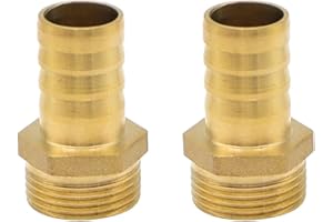 YDHfdc 2 Stück Messing Schlauchtülle Schlauchverschraubung Fitting 3/4 Zoll 19mm Außenrohr Adapter für Wasser, Kraftstoff und Luftleitungen Verwendet