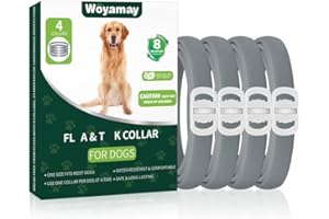 Woyamay Collare Antiparassitario per Cani, 4 Pezzi Collare Antipulci Cane, Protezione di 32 Mesi per Cani, Collare Antipulci Regolabili e Impermeabili, Comodo e Leggero per Cane di Tutte le Taglie