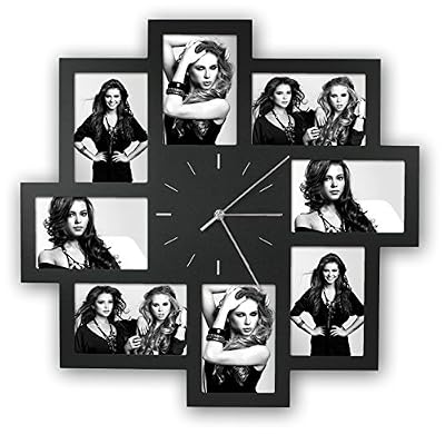 Zep S.r.l PC008B Horloge Murale avec 8 Photos Noir 10 x 15 cm