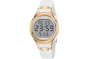 Timever Orologio da Donna con Cinturino in Silicone,Orologio Digitale da Donna con Sveglia,Cronometro,Data,Luce