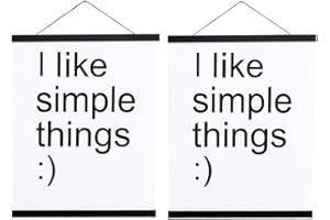 Sanauto A1 Magnetic Poster Hanger Frame,Light Wood Frame Hanger for Photo Picutre Canvas Artwork Art Large Size Wall Map Print Wall Hanging (61cm/24, Black, 2 Packs)