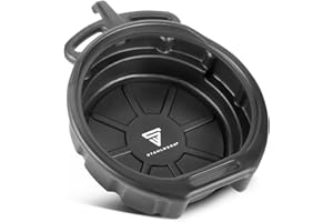 ‎STAHLWERK STAHLWERK Ölauffangwanne mit Abfüllstutzen 10 l | Flache, runde Auffangwanne | Ölwanne | Ölwechselkanister | Kunststoffwanne | Ölauffangbehälter aus Kunststoff für Kfz-Ölwechsel