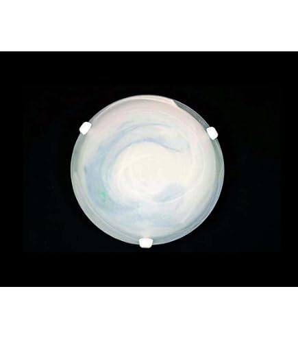 Generico Plafoniera classica in vetro 1 luce Girella Celeste D.40 cm lampada da parete in vetro per bagno camera soggiorno cucina scala corridoio