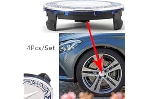 Kayserena Mercedes - Juego de 4 tapas centrales de repuesto para tapacubos centrales de rueda Be-nz de 75 mm (azul)