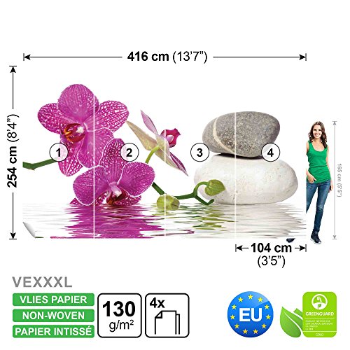 Zen Kiesel Orchid FOTOTAPETE FOTOTAPETEN WANDBILD