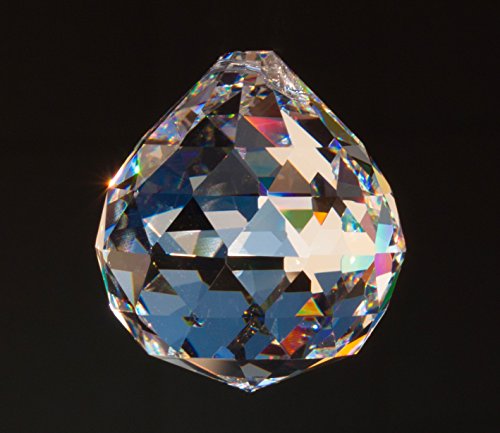 Kristall Glas Kugel 40mm – 30% PbO Bleikristall Vollschliff Feng Shui Kristall „Regenbogenkristall“ Facettenreich - 6