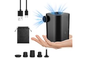OXNSHEJW Electric Air Pump for Inflatables, Rechargeable Portable Electric Pump, Electric Airbed Pump with 5 Nozzles Balloon Pump for Paddling Pool, Airbed, Mattress, Swimming Pool