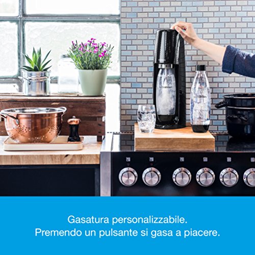 SodaStream Easy Wassersprudler zum Sprudeln von Leitungswasser, macht aus Leitungswasser Sprudelwasser – ohne schleppen. mit 1 Zylinder und 1L PET Flasche (BPA frei); Farbe: schwarz - 9